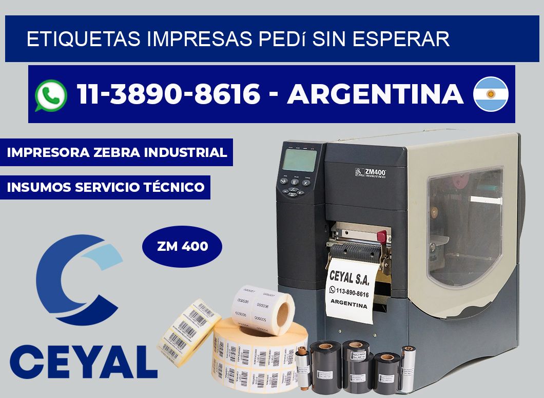 etiquetas impresas Pedí sin esperar