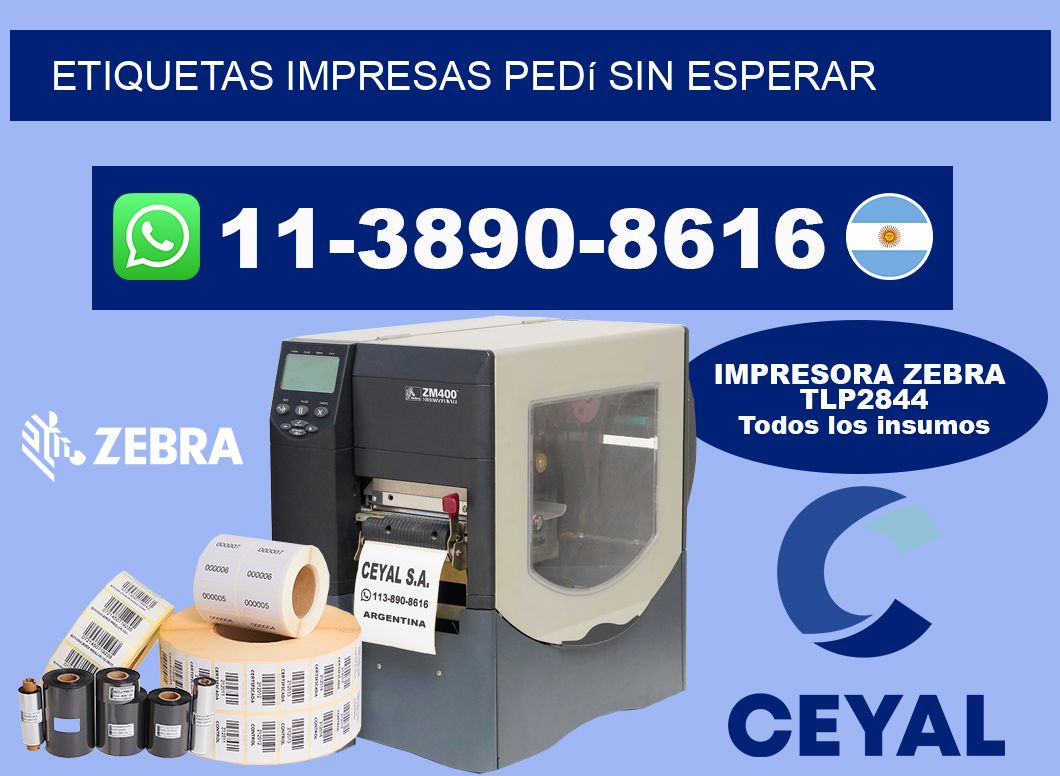 etiquetas impresas Pedí sin esperar