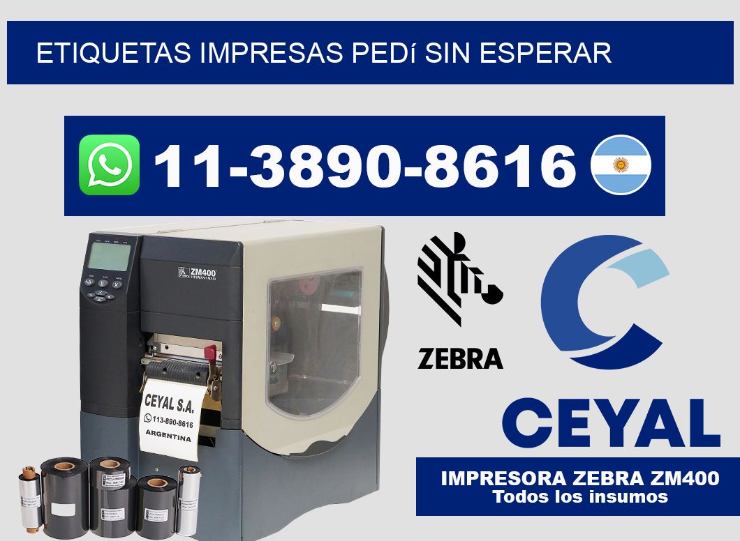 etiquetas impresas Pedí sin esperar