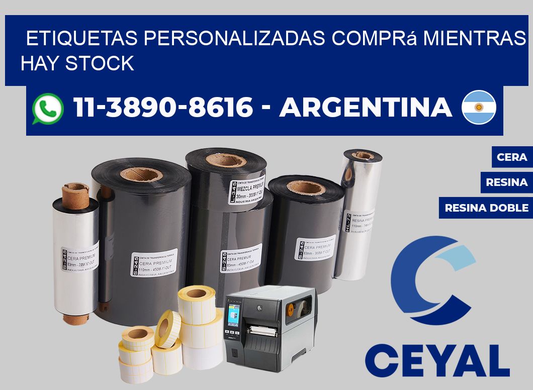 etiquetas personalizadas Comprá mientras hay stock