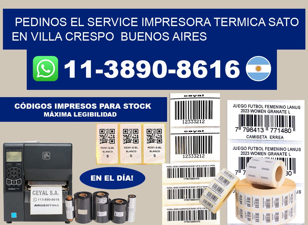 pedinos el service impresora termica Sato en Villa Crespo  Buenos Aires