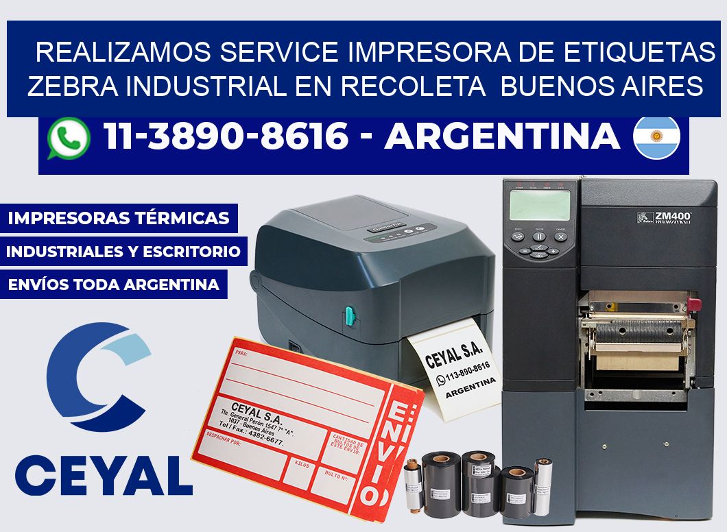 realizamos service Impresora de etiquetas zebra industrial en Recoleta  Buenos Aires