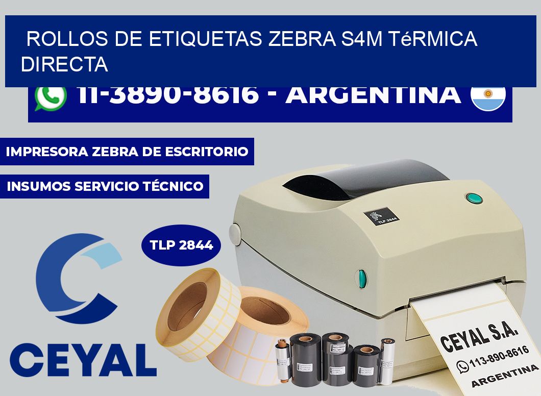 rollos de etiquetas zebra s4m térmica directa