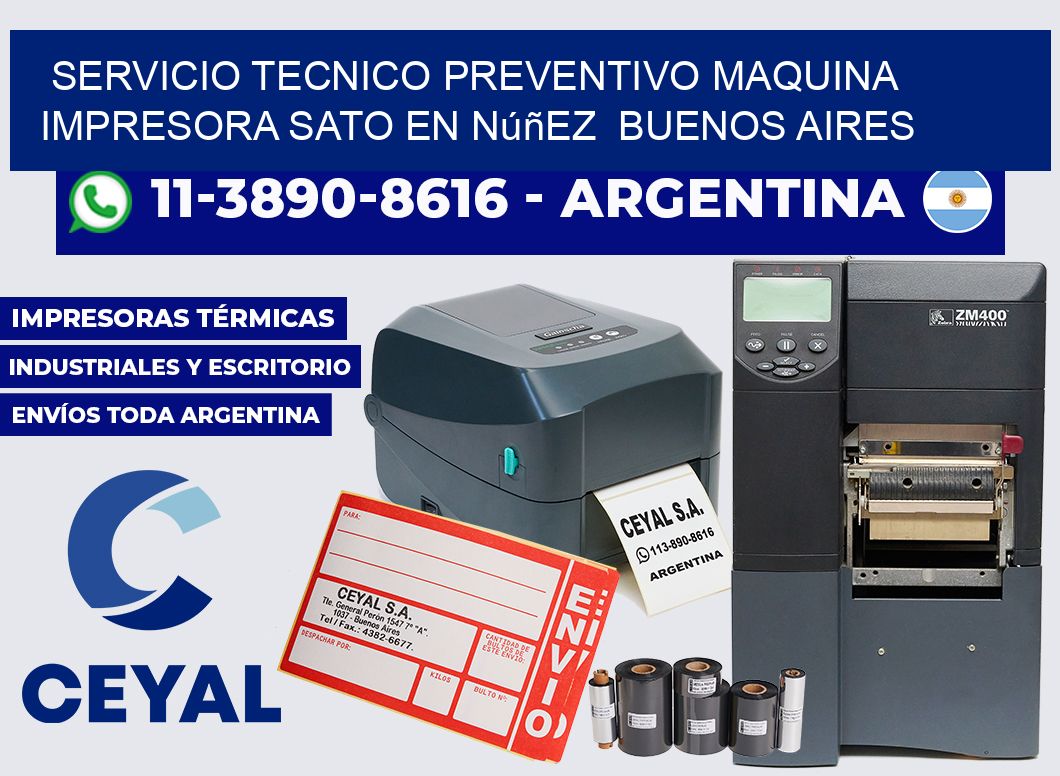 servicio tecnico preventivo Maquina impresora Sato en Núñez  Buenos Aires