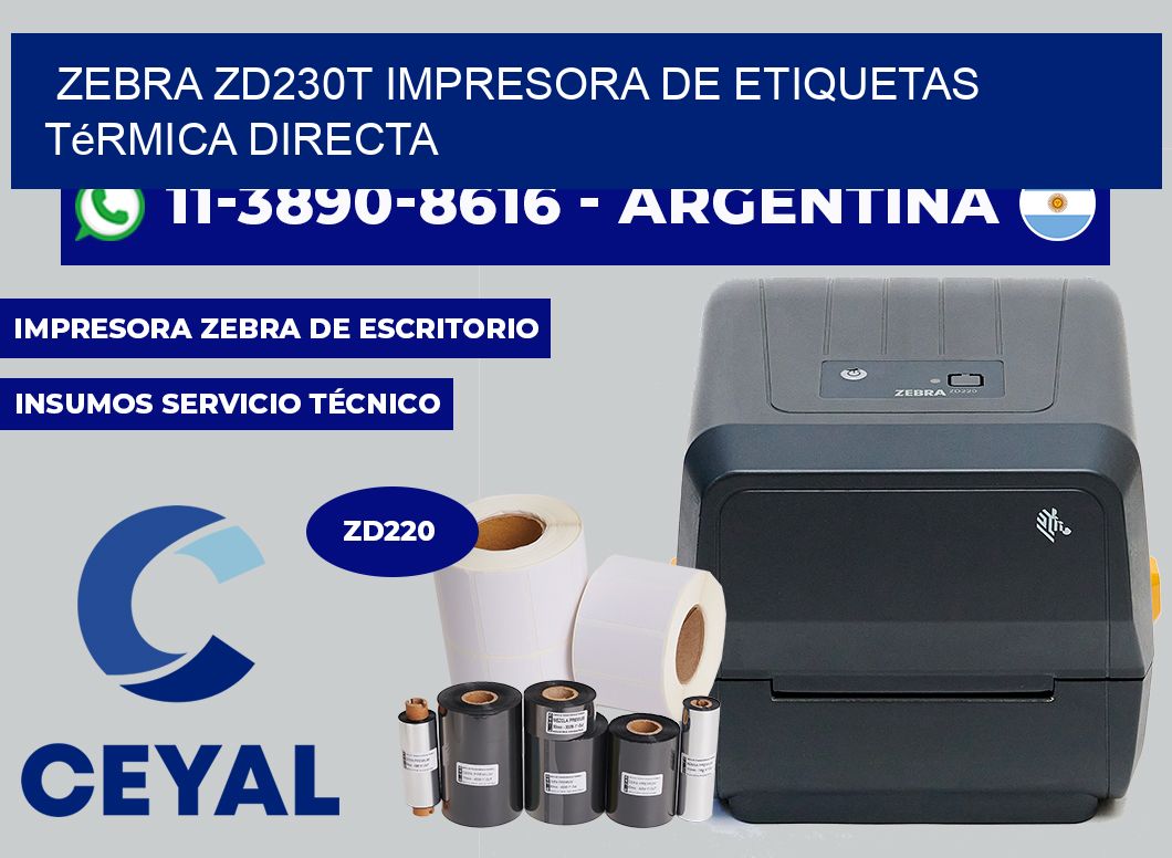 zebra ZD230T impresora de etiquetas térmica directa