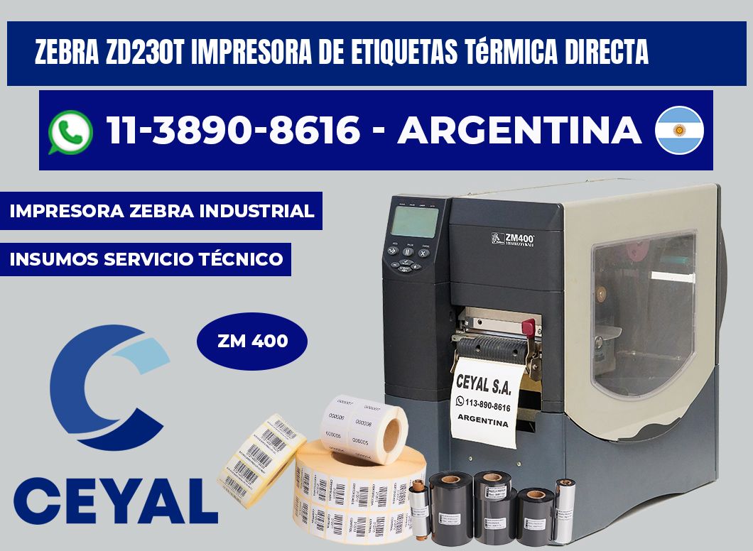 zebra ZD230T impresora de etiquetas térmica directa