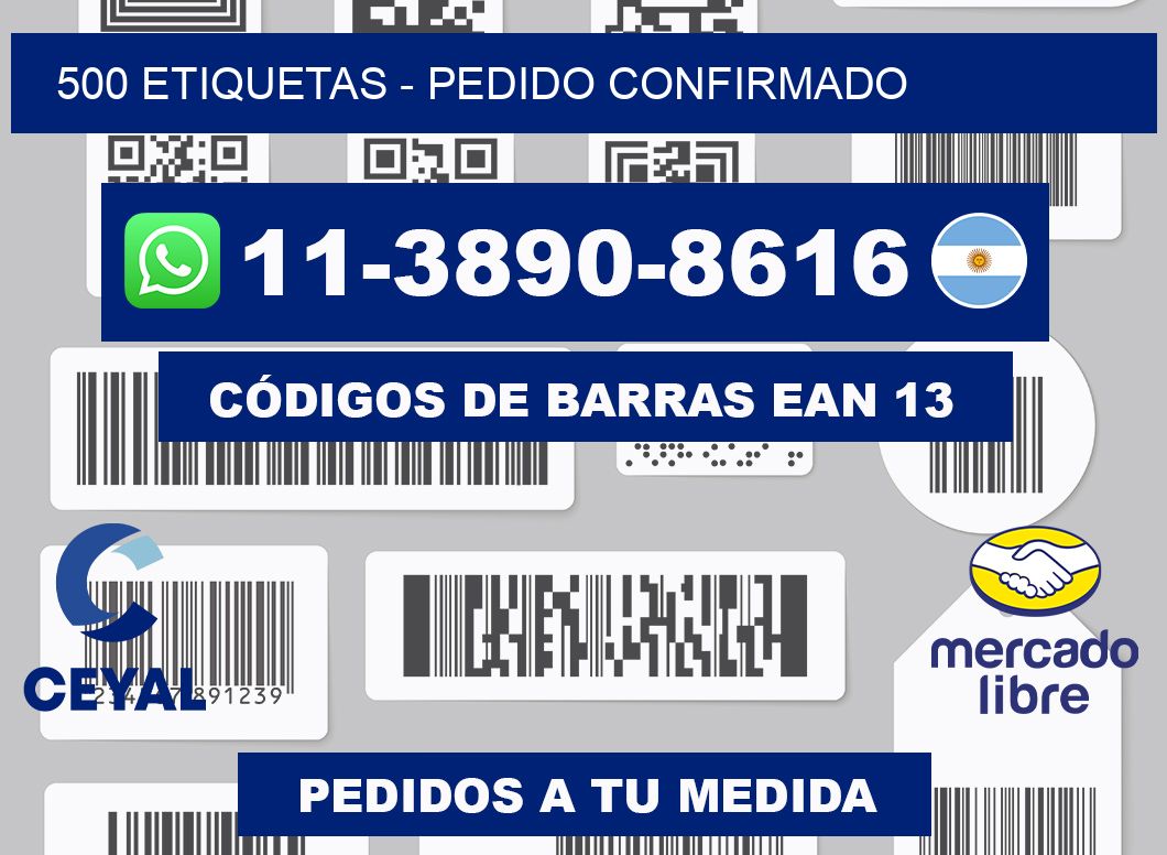 500 ETIQUETAS - Pedido confirmado