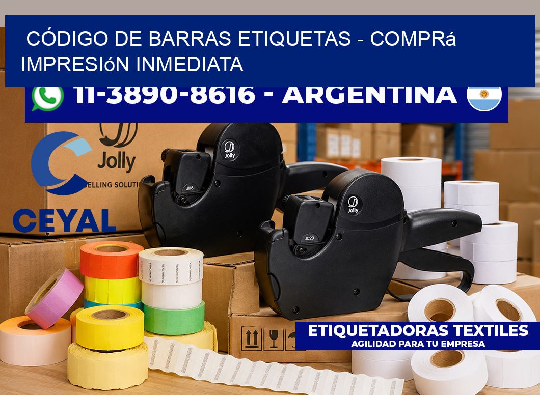 CÓDIGO DE BARRAS ETIQUETAS - Comprá impresión inmediata