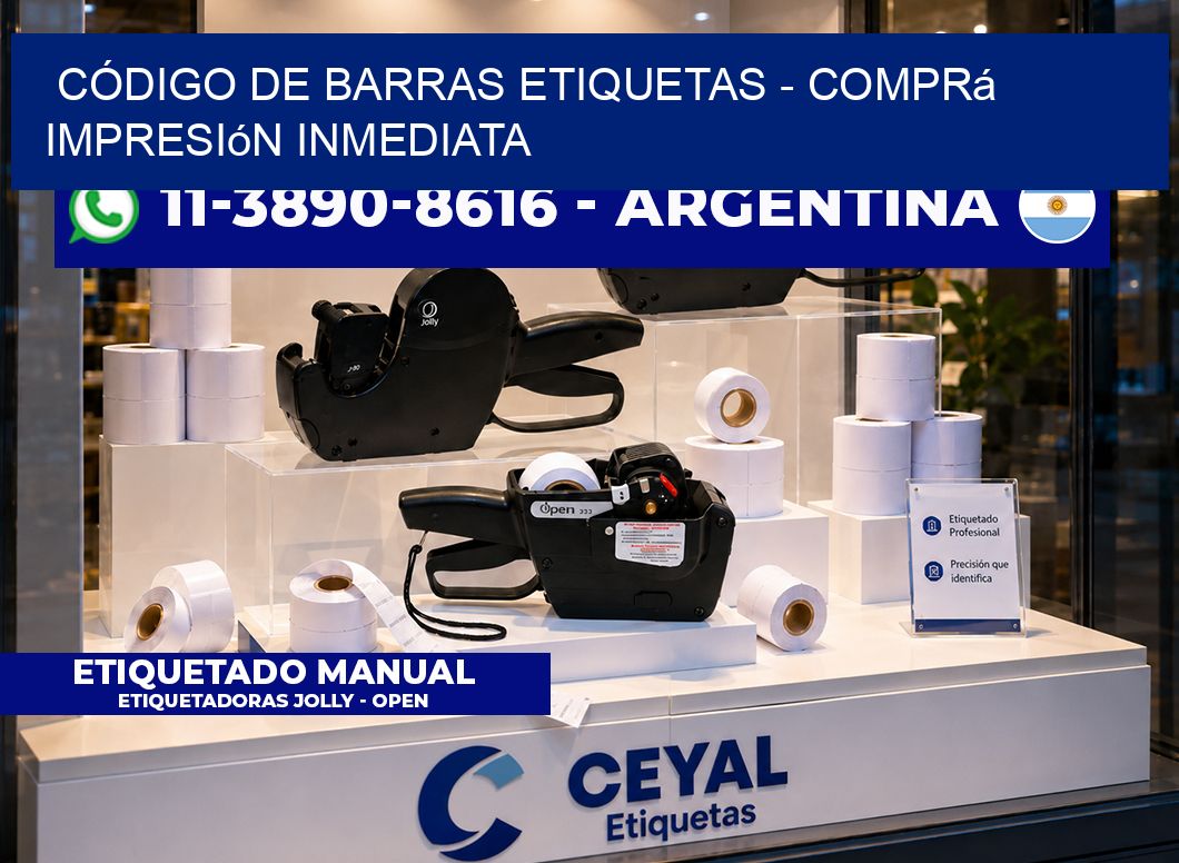 CÓDIGO DE BARRAS ETIQUETAS - Comprá impresión inmediata