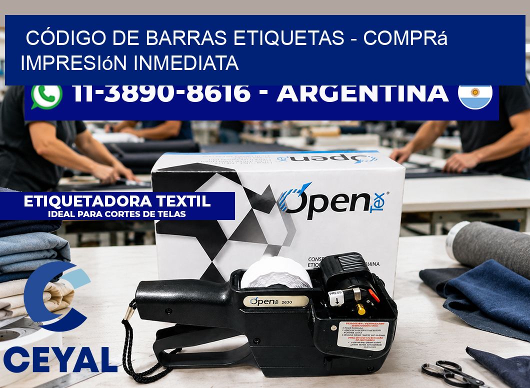 CÓDIGO DE BARRAS ETIQUETAS – Comprá impresión inmediata