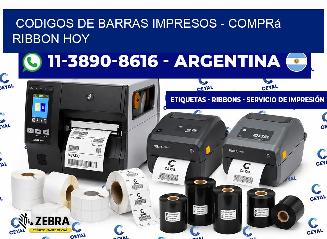 CODIGOS DE BARRAS IMPRESOS - Comprá ribbon hoy