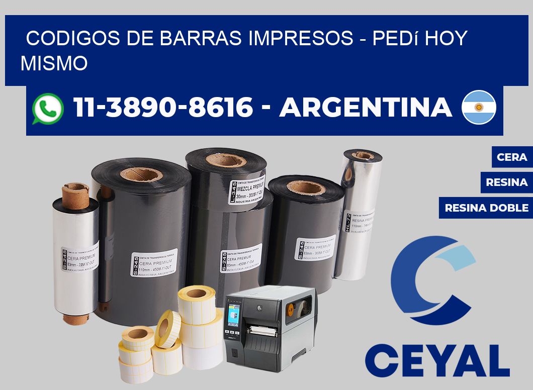 CODIGOS DE BARRAS IMPRESOS - Pedí hoy mismo