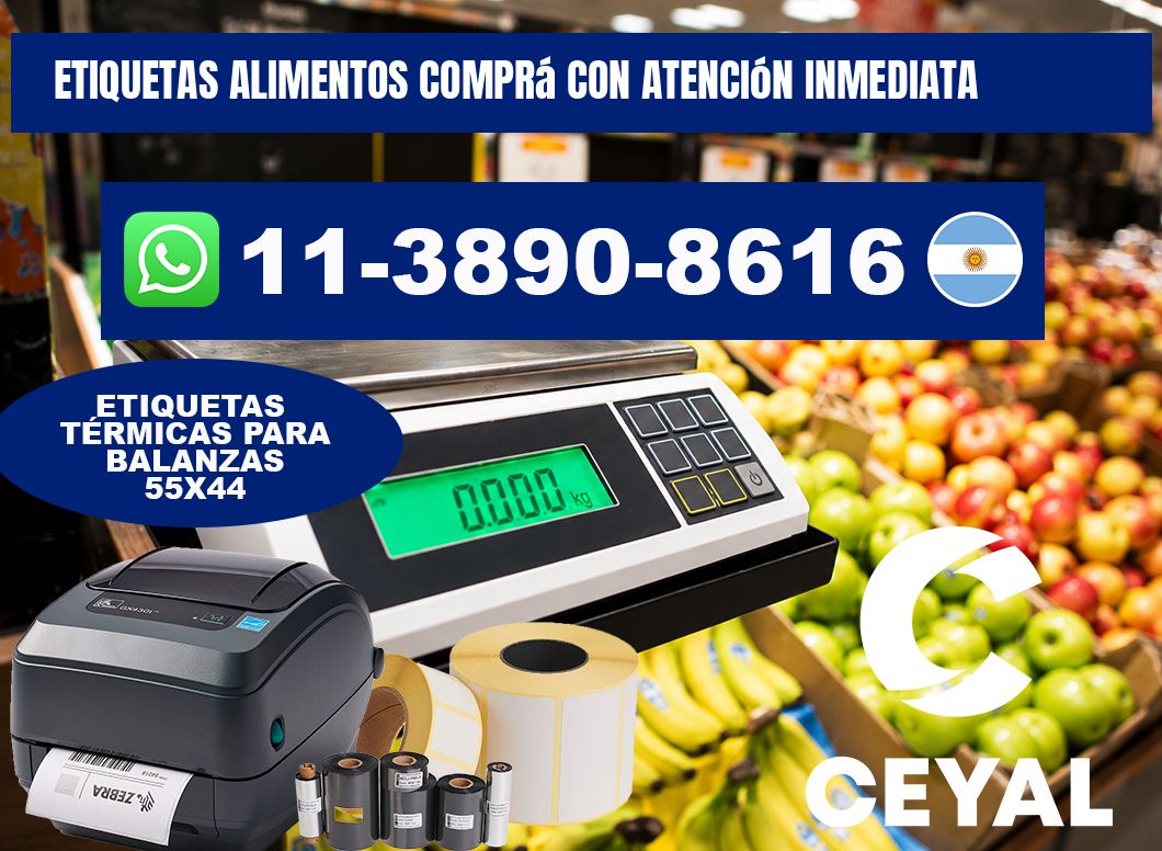 ETIQUETAS ALIMENTOS Comprá con atención inmediata
