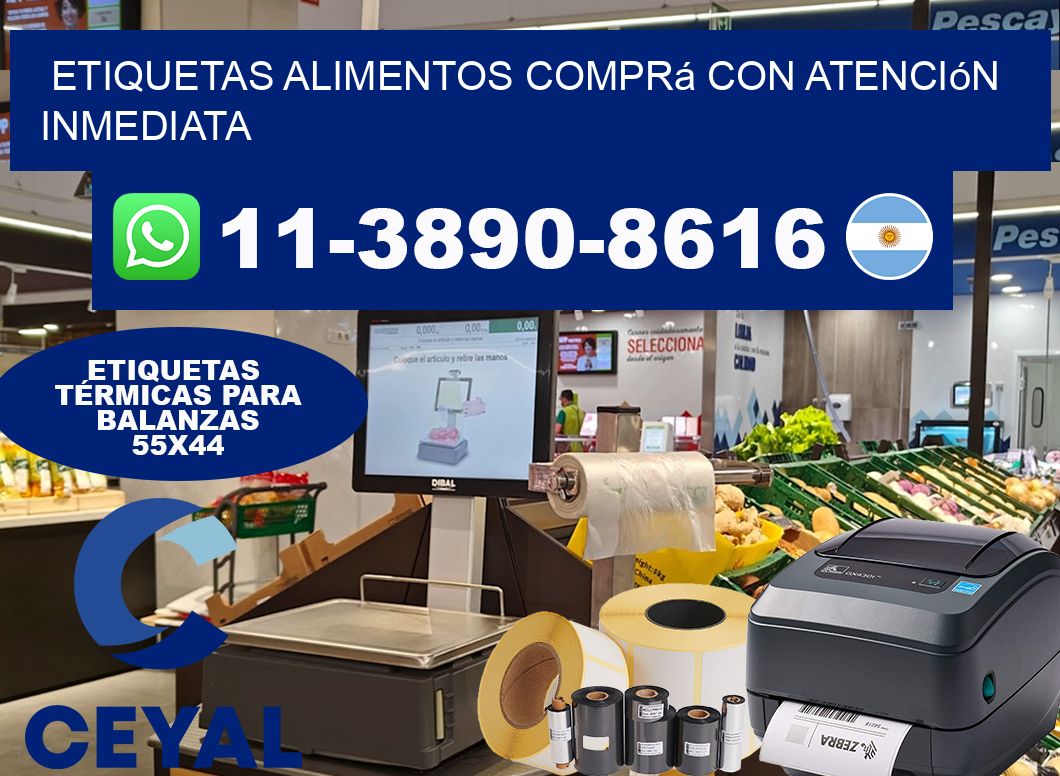 ETIQUETAS ALIMENTOS Comprá con atención inmediata
