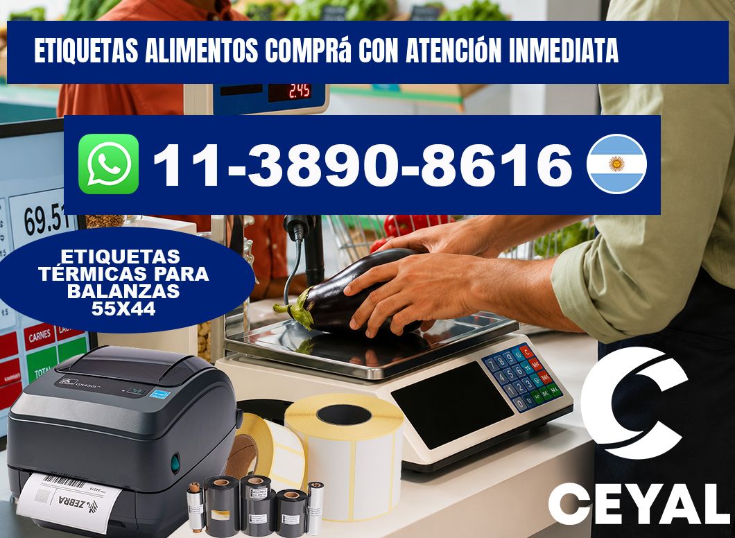 ETIQUETAS ALIMENTOS Comprá con atención inmediata
