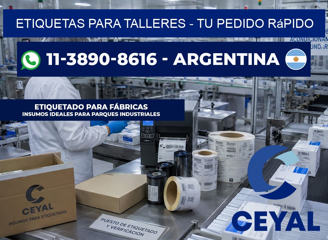ETIQUETAS PARA TALLERES - Tu pedido rápido