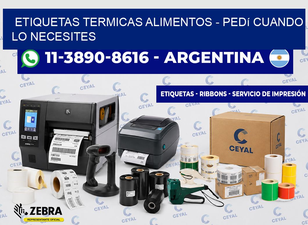 ETIQUETAS TERMICAS ALIMENTOS - Pedí cuando lo necesites