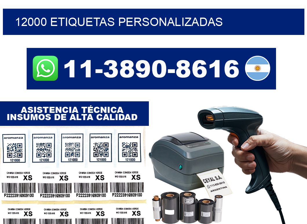 12000 ETIQUETAS PERSONALIZADAS