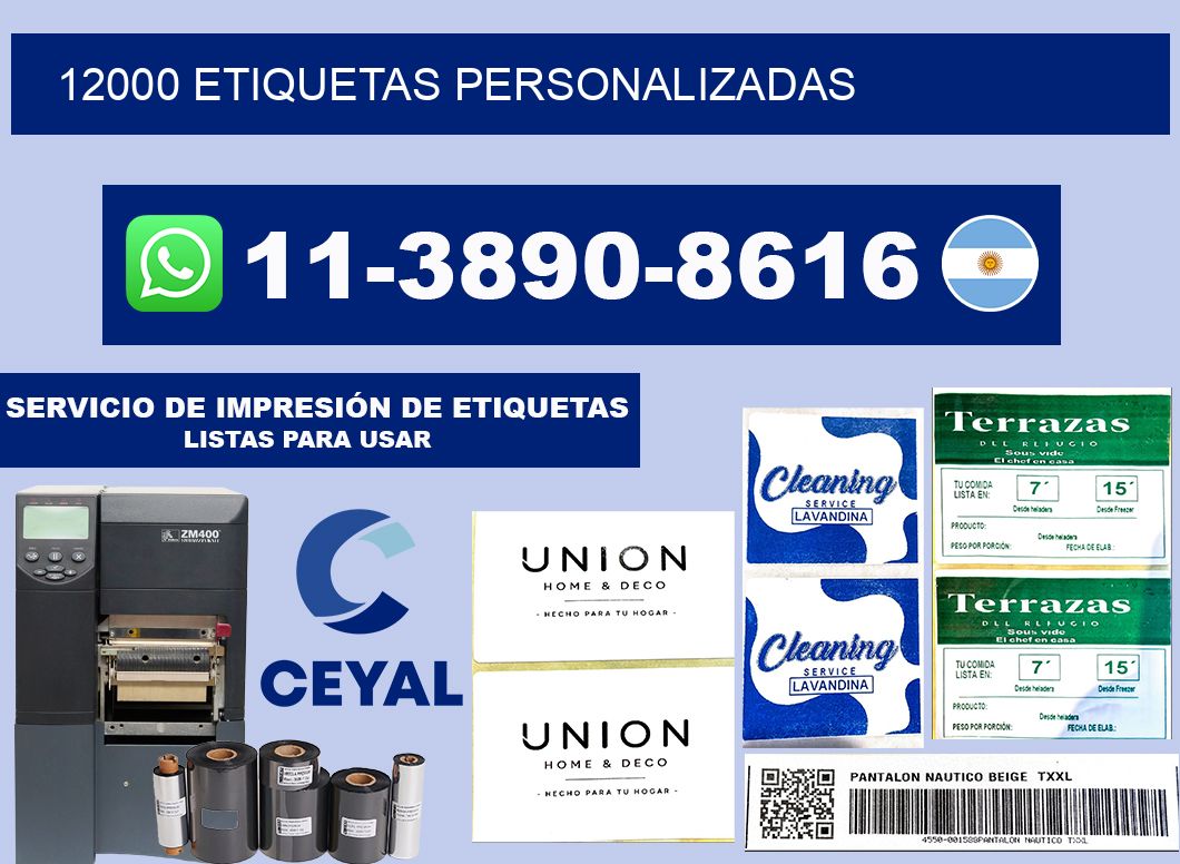 12000 ETIQUETAS PERSONALIZADAS