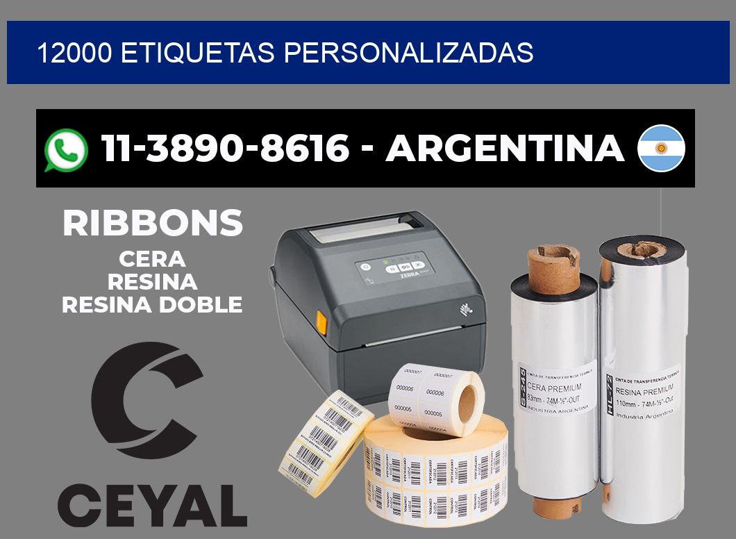 12000 ETIQUETAS PERSONALIZADAS
