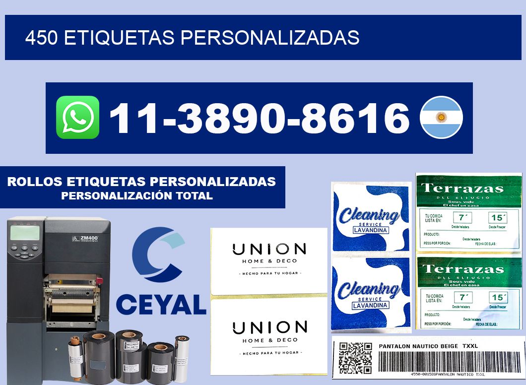 450 ETIQUETAS PERSONALIZADAS