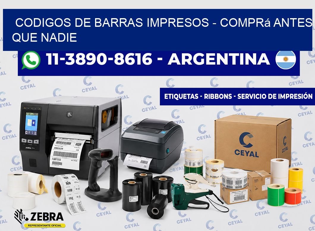 CODIGOS DE BARRAS IMPRESOS - Comprá antes que nadie