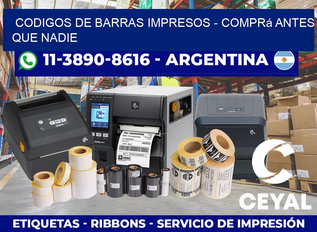 CODIGOS DE BARRAS IMPRESOS – Comprá antes que nadie