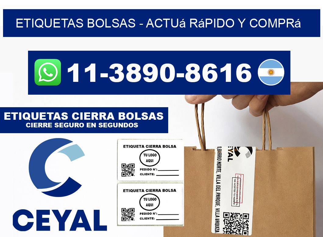 ETIQUETAS BOLSAS - Actuá rápido y comprá