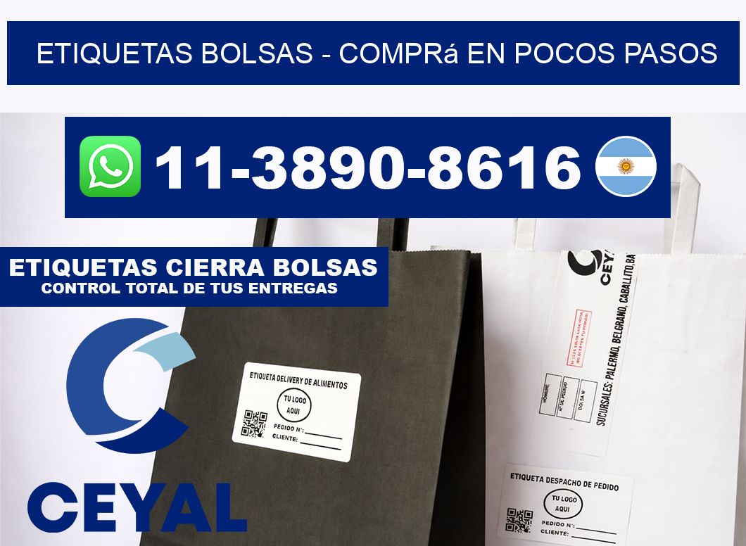 ETIQUETAS BOLSAS - Comprá en pocos pasos