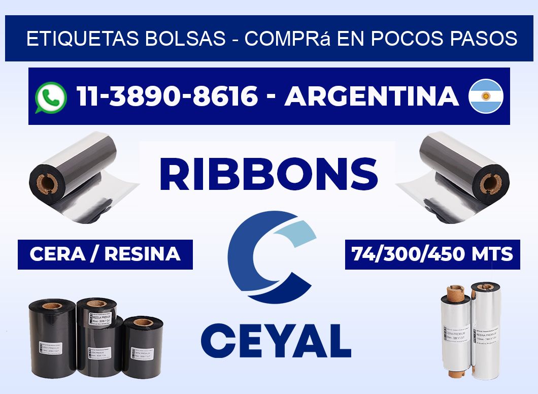 ETIQUETAS BOLSAS - Comprá en pocos pasos