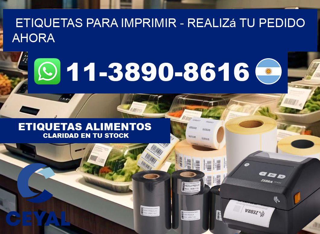 ETIQUETAS PARA IMPRIMIR - Realizá tu pedido ahora