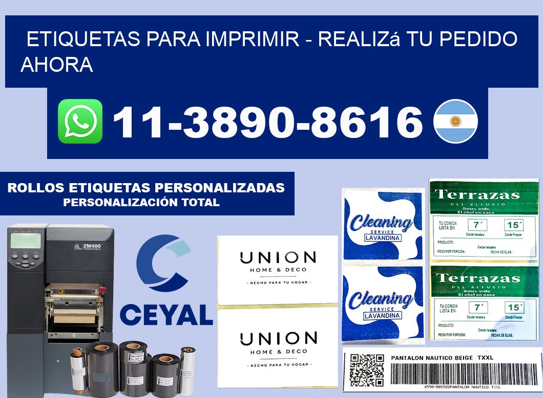 ETIQUETAS PARA IMPRIMIR - Realizá tu pedido ahora