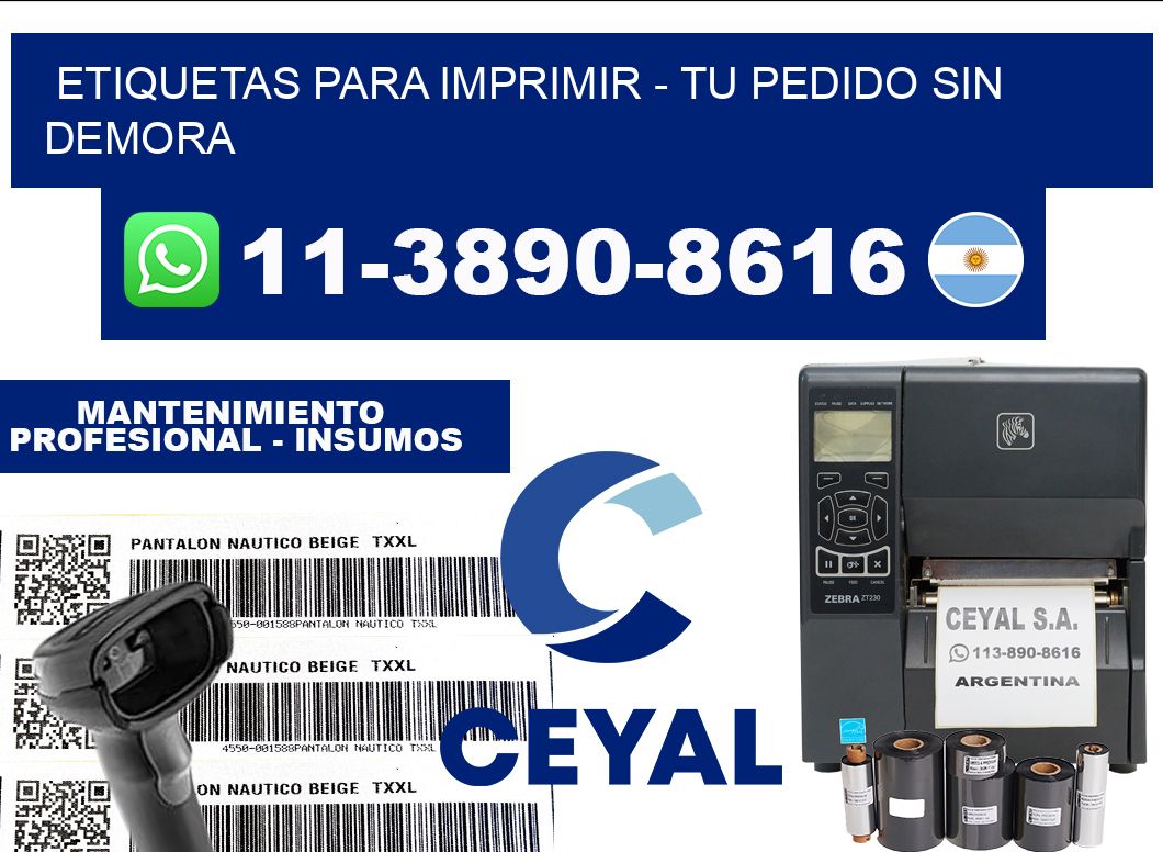 ETIQUETAS PARA IMPRIMIR - Tu pedido sin demora