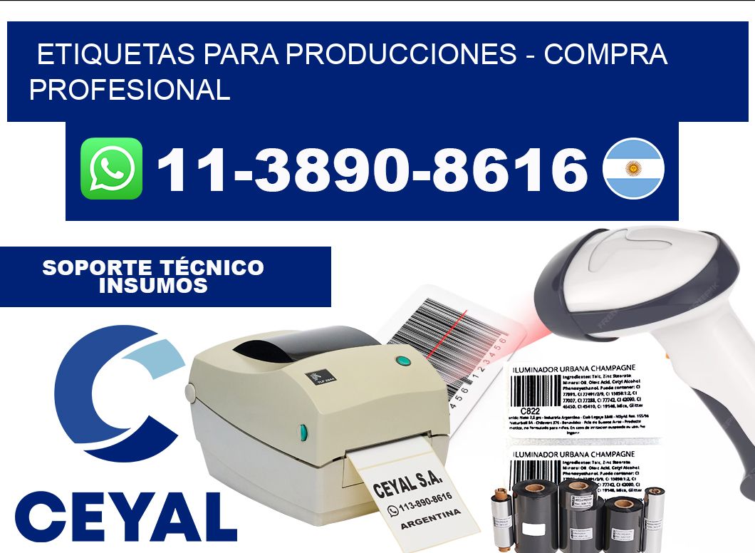 ETIQUETAS PARA PRODUCCIONES - Compra profesional