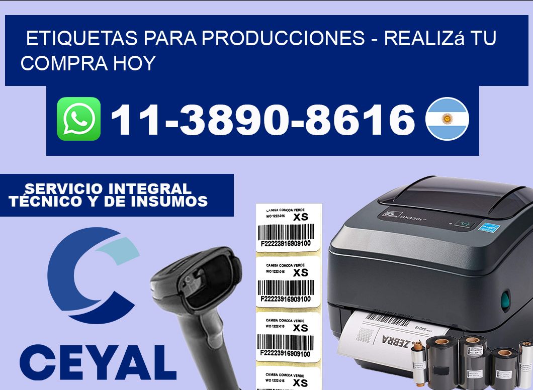 ETIQUETAS PARA PRODUCCIONES - Realizá tu compra hoy