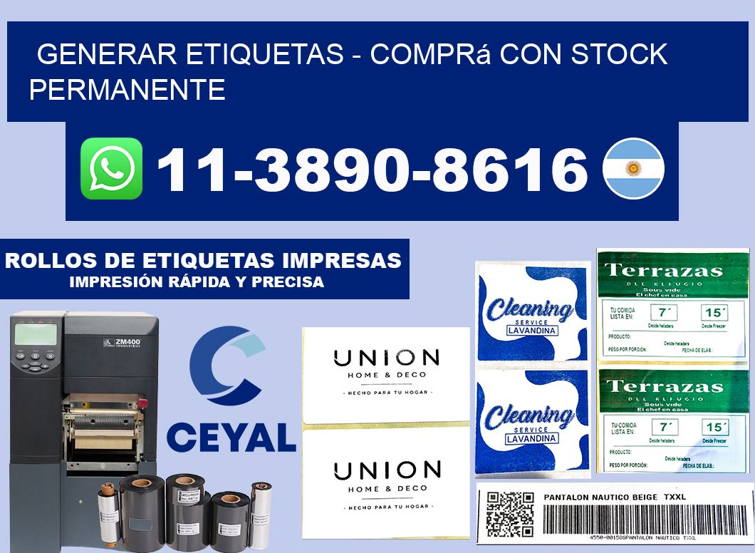 GENERAR ETIQUETAS - Comprá con stock permanente