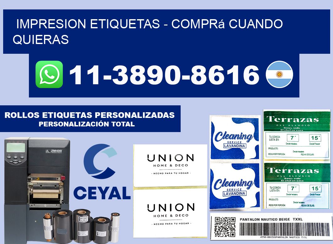 IMPRESION ETIQUETAS - Comprá cuando quieras