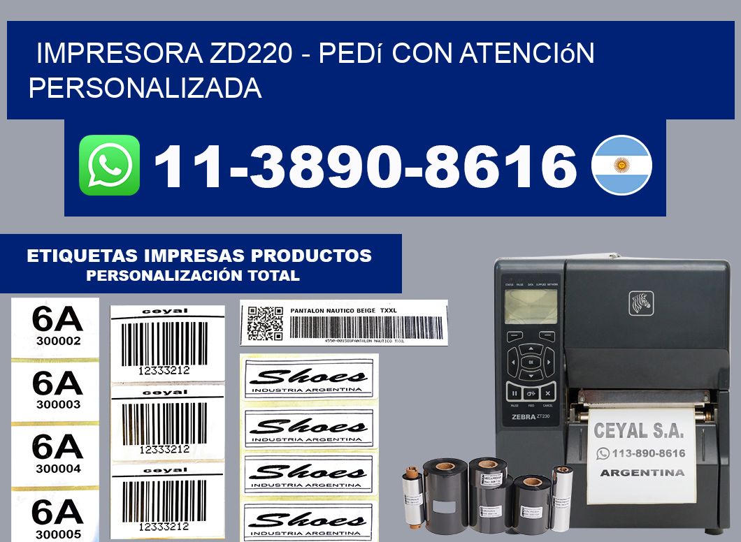 IMPRESORA ZD220 - Pedí con atención personalizada
