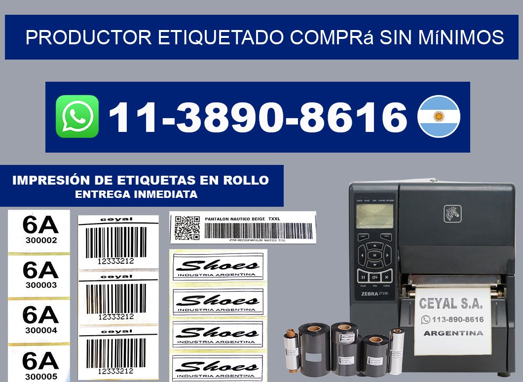 PRODUCTOR ETIQUETADO Comprá sin mínimos