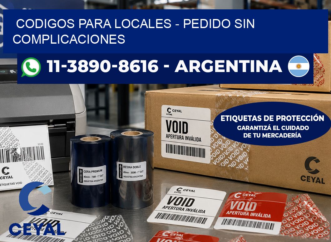 Codigos para locales - Pedido sin complicaciones