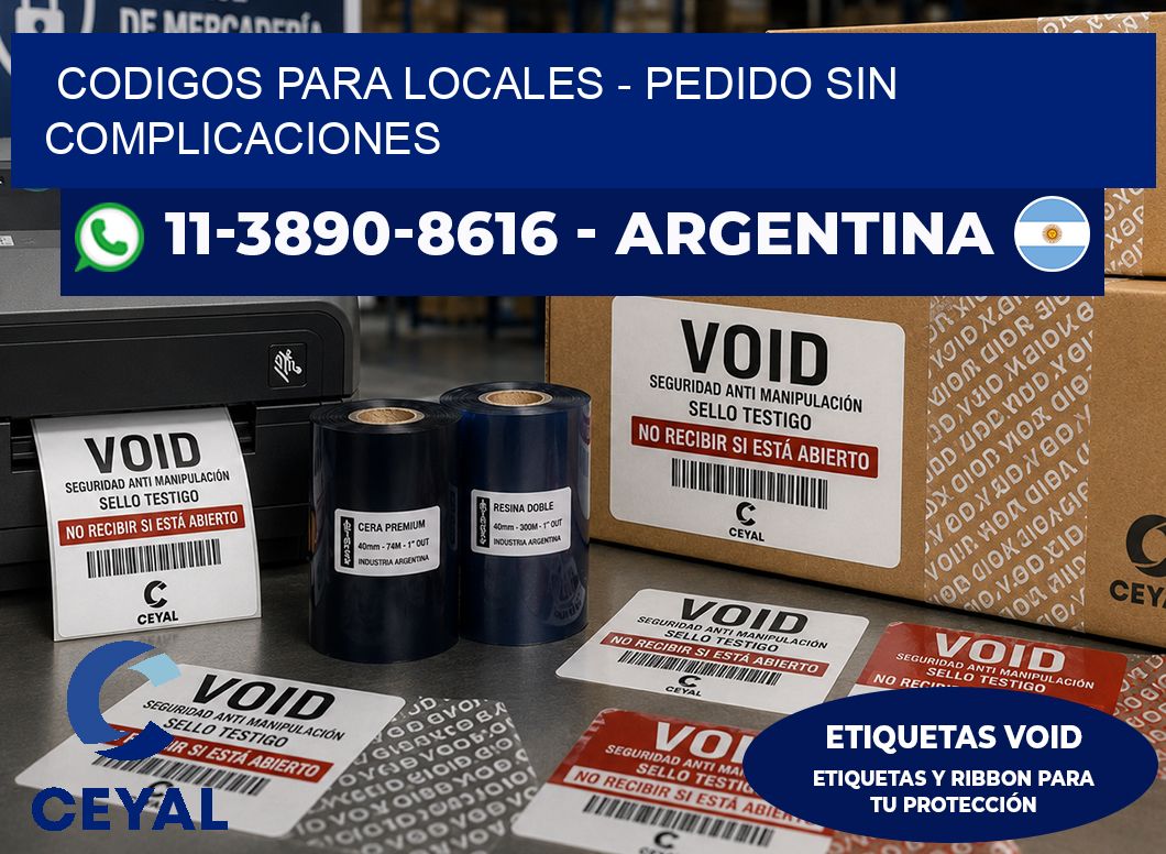 Codigos para locales – Pedido sin complicaciones