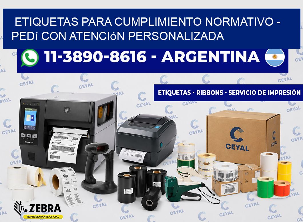 ETIQUETAS PARA CUMPLIMIENTO NORMATIVO - Pedí con atención personalizada