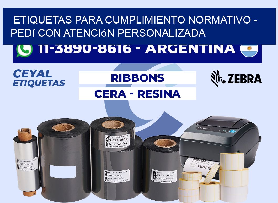 ETIQUETAS PARA CUMPLIMIENTO NORMATIVO - Pedí con atención personalizada