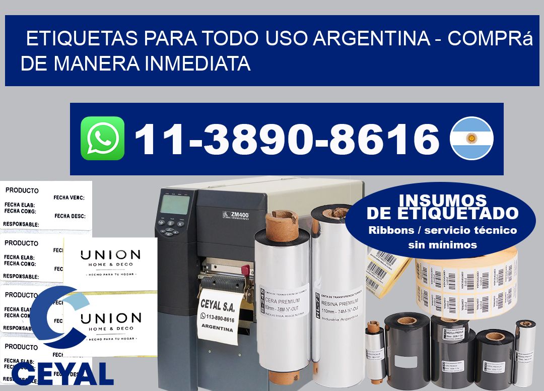 ETIQUETAS PARA TODO USO ARGENTINA - Comprá de manera inmediata
