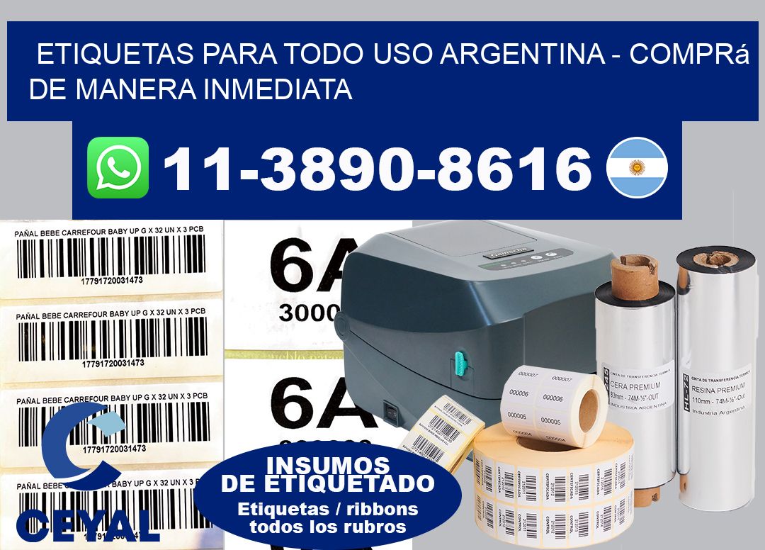 ETIQUETAS PARA TODO USO ARGENTINA - Comprá de manera inmediata