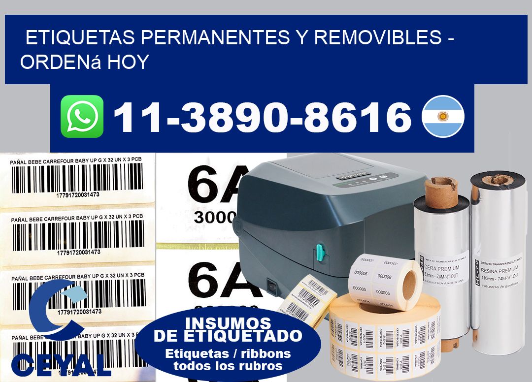 ETIQUETAS PERMANENTES Y REMOVIBLES - Ordená hoy