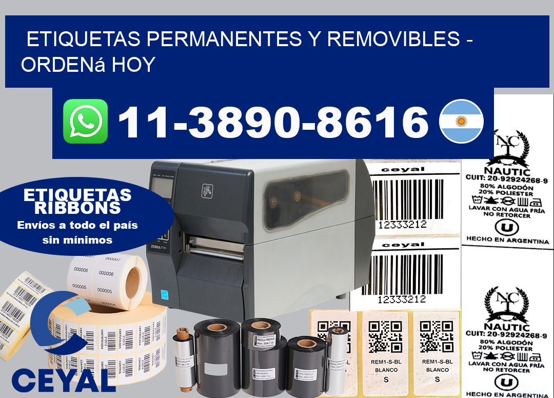 ETIQUETAS PERMANENTES Y REMOVIBLES - Ordená hoy