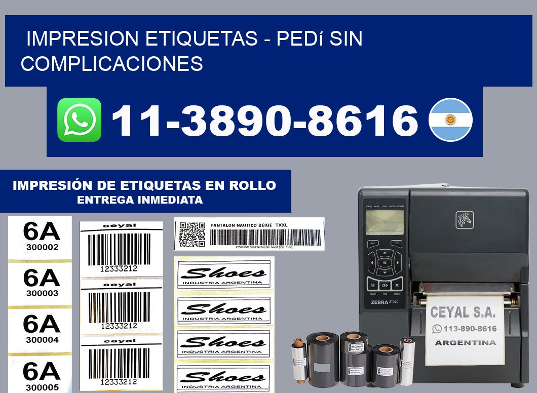 IMPRESION ETIQUETAS - Pedí sin complicaciones